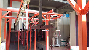 Automatic powder coating line